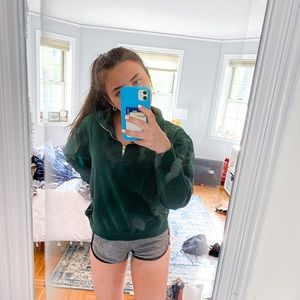 Brandy Melville green quarter zip